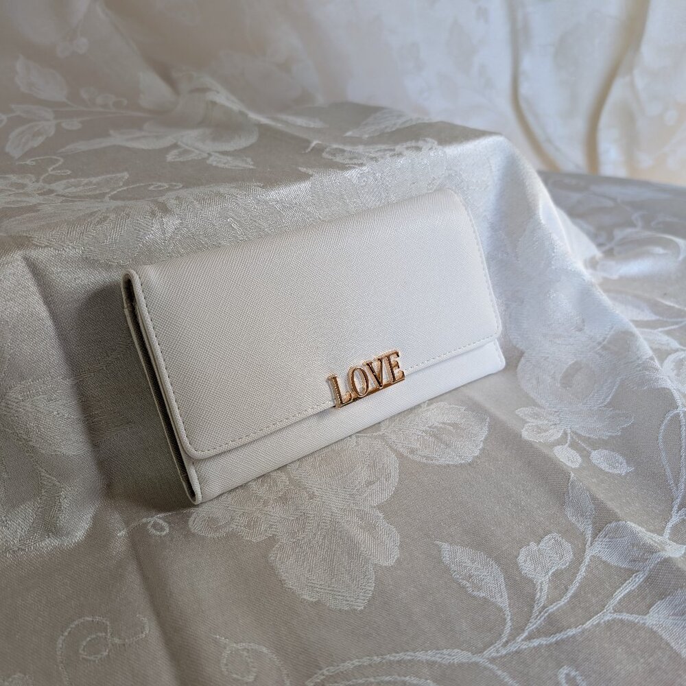 White with Gold LOVE billfold wallet